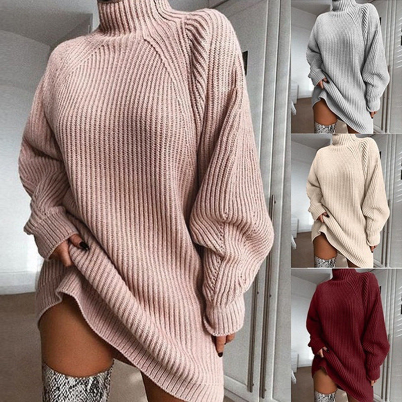 Cozy Turtleneck Winter Sweater Dress