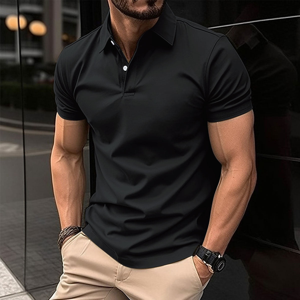 Timeless Solid Color Polo Shirt