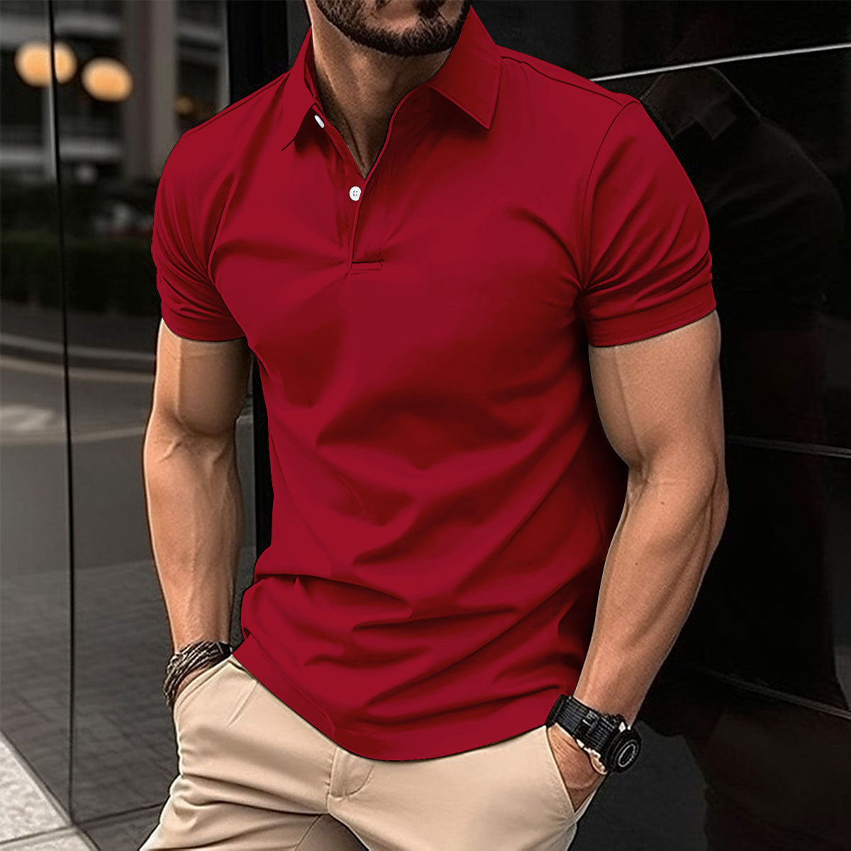 Timeless Solid Color Polo Shirt