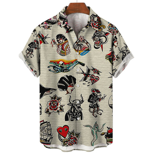 Tropical Vibes Hawaiian Print Shirt